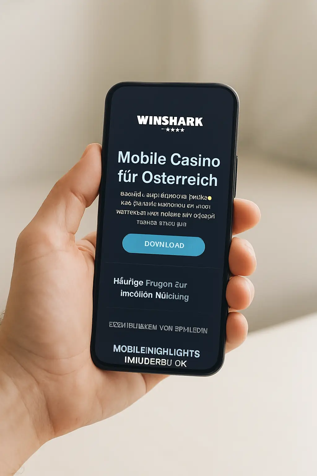 Winshark App: Mobiles Casino für Österreich visual guide for Winshark Casino
